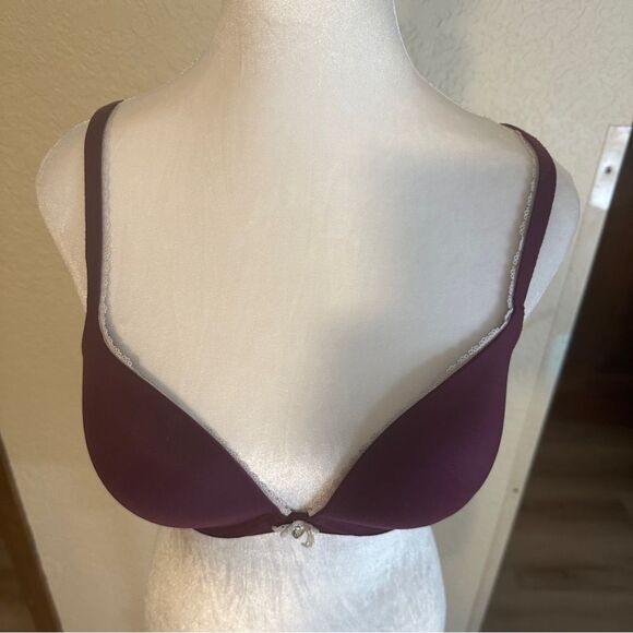 Victorias Secret Body By Victoria Push-Up‎ Pigeonnant Bra 34D Wine Maroon - Picture 2 of 11